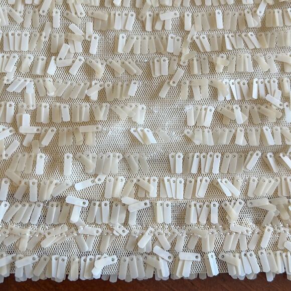 Joe Fresh Size L Cream Spangle Embellished Mini Skirt Some Missing Spangles - Picture 6 of 8